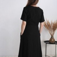 Robe longue portefeuille en lin GUAPORE