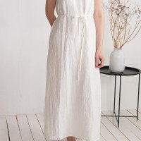 Robe longue en lin à bretelles à nouer TOCANTINS