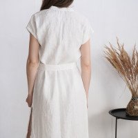 Robe tunique de plage en lin à col V BENUE