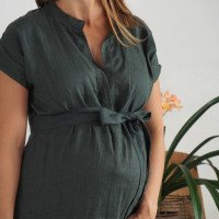 Robe tunique de plage en lin à col V BENUE