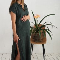 Robe tunique de plage en lin à col V BENUE