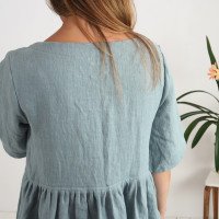 Robe bohème de grossesse et d’allaitement en lin à taille empire NARMADA