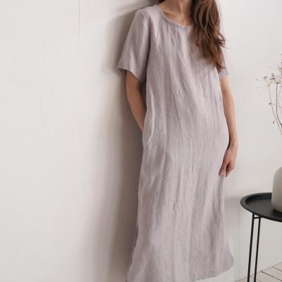 Robe tunique en lin à fentes latérales PUTUMAYO