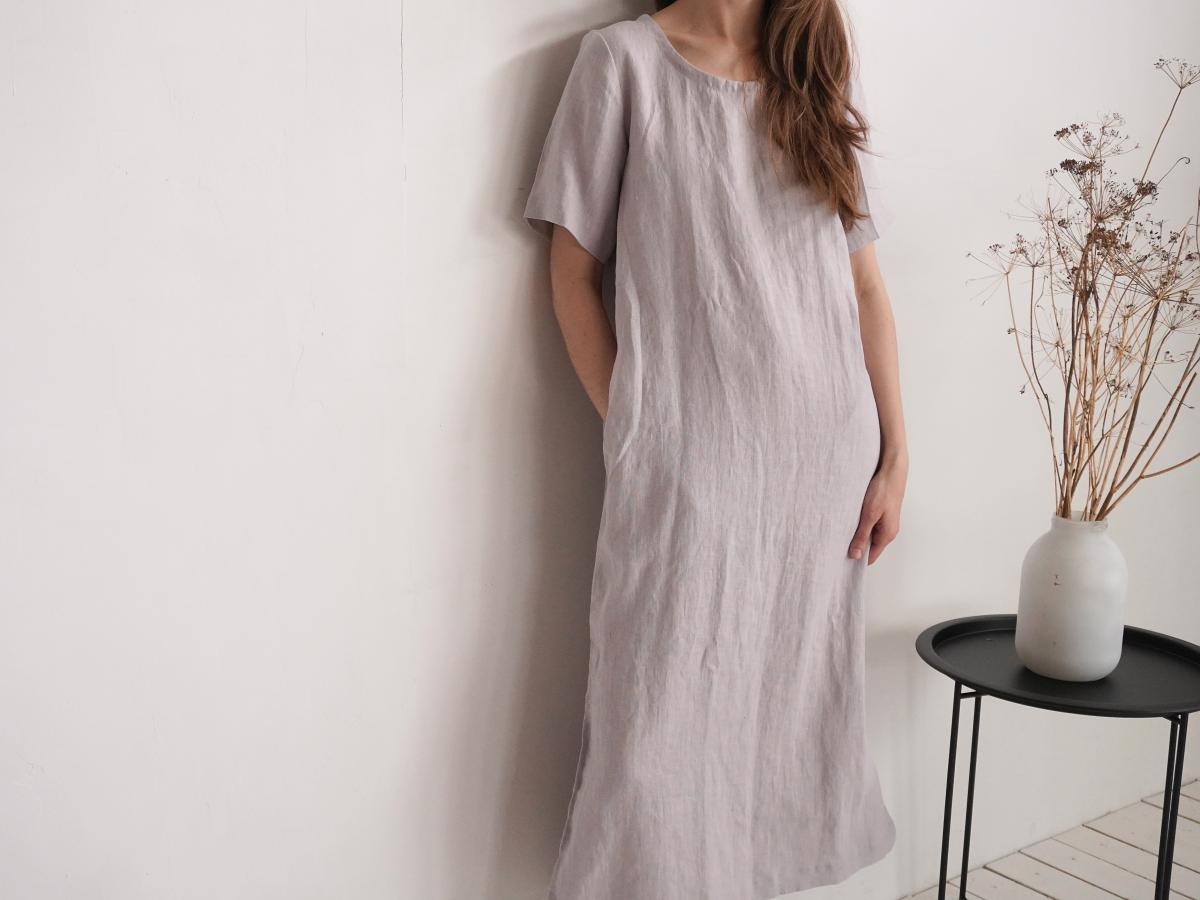 Robe tunique en lin à fentes latérales PUTUMAYO