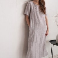 Robe tunique en lin à fentes latérales PUTUMAYO