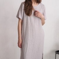 Robe tunique en lin à fentes latérales PUTUMAYO