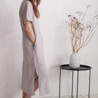 Robe tunique en lin à fentes latérales PUTUMAYO