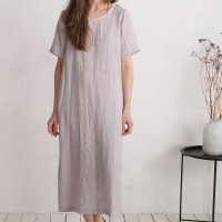 Robe tunique en lin à fentes latérales PUTUMAYO