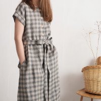Robe chemise midi en lin à ceinture LIMPOPO