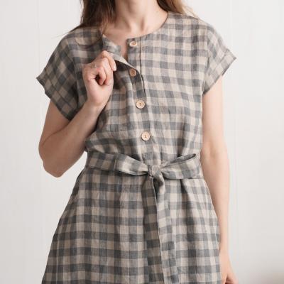 Robe chemise midi en lin à ceinture LIMPOPO