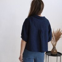 Veste courte en lin boutonnée JURUA