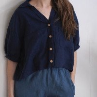 Veste courte en lin boutonnée JURUA