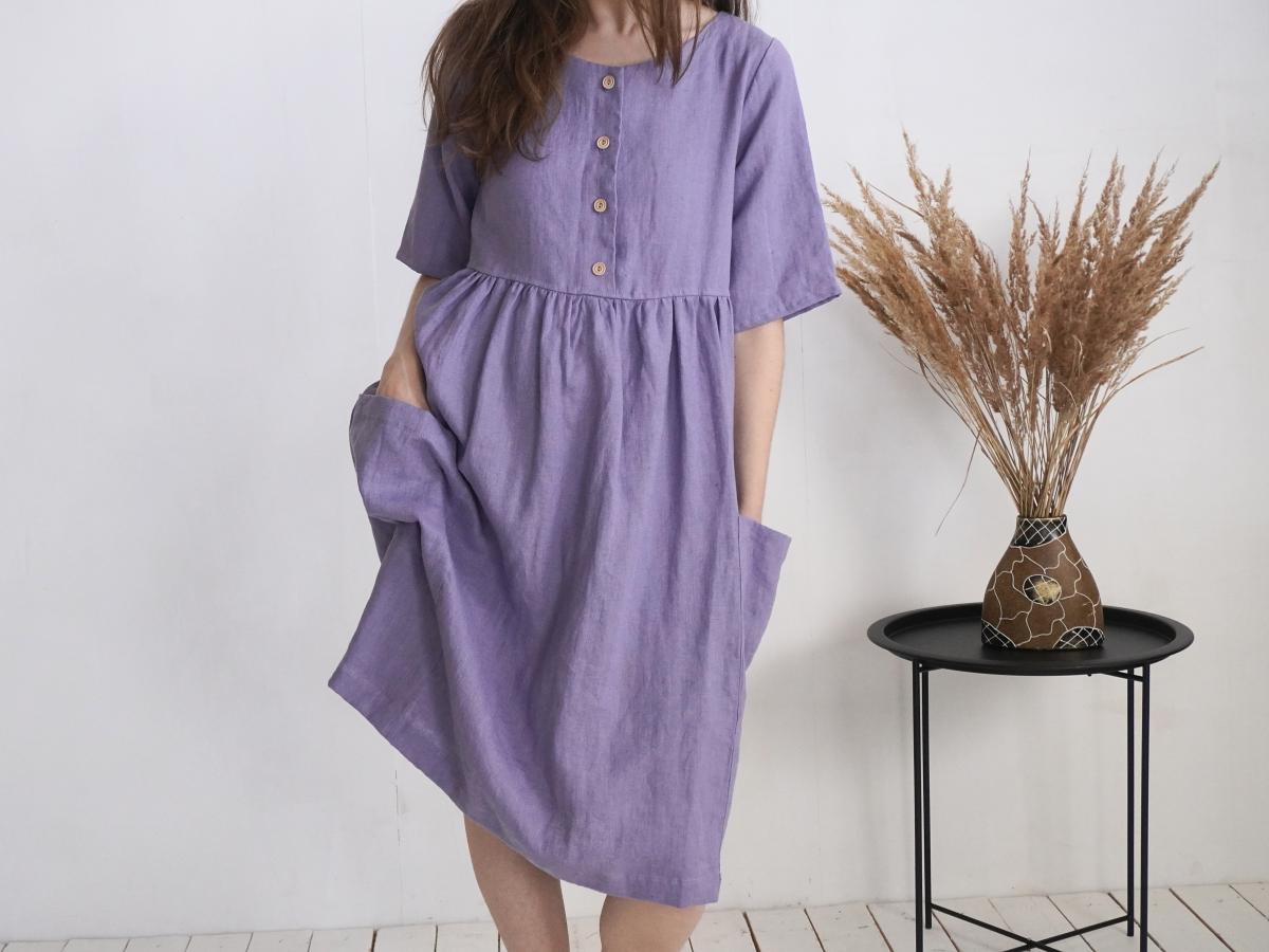 Robe bohème en lin à taille empire NARMADA