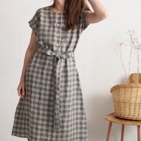 Robe chemise midi en lin à ceinture LIMPOPO