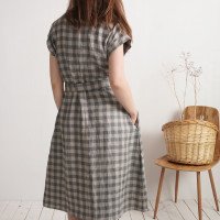 Robe chemise midi en lin à ceinture LIMPOPO