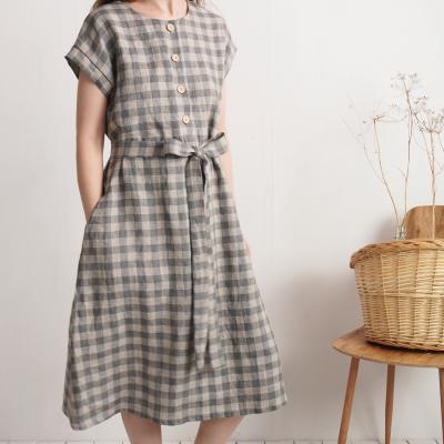 Robe chemise midi en lin à ceinture LIMPOPO