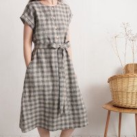 Robe chemise midi en lin à ceinture LIMPOPO