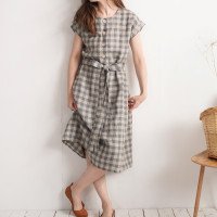 Robe chemise midi en lin à ceinture LIMPOPO