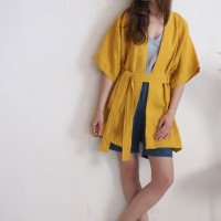 Veste kimono en lin à ceinture XINGU