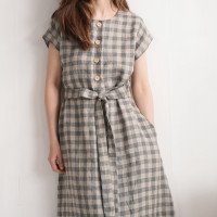 Robe chemise midi en lin à ceinture LIMPOPO