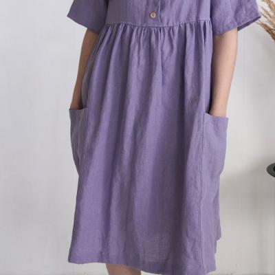 Robe bohème en lin à taille empire NARMADA