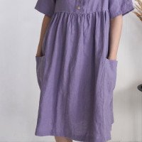 Robe bohème en lin à taille empire NARMADA