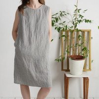 Robe en lin sans manches SUTLEJ