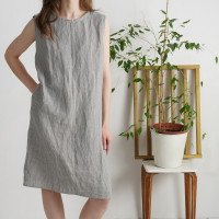 Robe en lin sans manches SUTLEJ