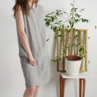 Robe en lin sans manches SUTLEJ