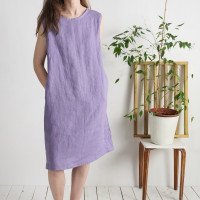 Robe en lin sans manches SUTLEJ