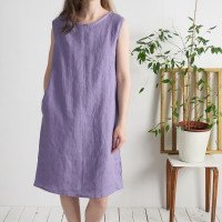 Robe en lin sans manches SUTLEJ