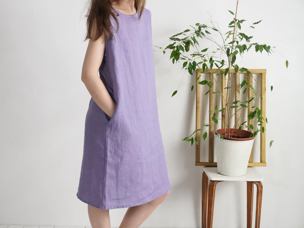Robe en lin sans manches SUTLEJ