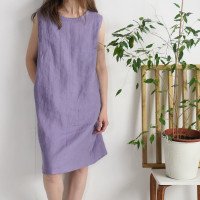 Robe en lin sans manches SUTLEJ