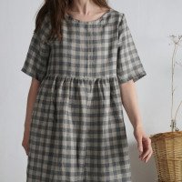 Robe longue bohème en lin à taille empire COLORADO
