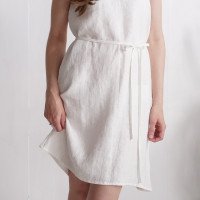 Robe d’été en lin à bretelles et ceinture OHIO