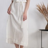 Robe tunique de plage en lin à col V BENUE