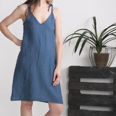 Robe d’été en lin à bretelles à nouer WINNIPEG
