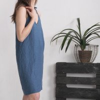 Robe d’été en lin à bretelles à nouer WINNIPEG