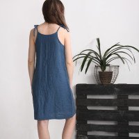 Robe d’été en lin à bretelles à nouer WINNIPEG