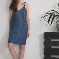 Robe d’été en lin à bretelles à nouer WINNIPEG
