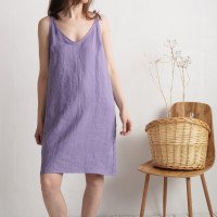 Robe d’été en lin à bretelles à nouer WINNIPEG