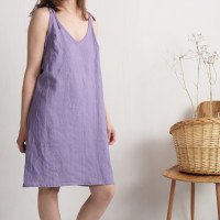 Robe d’été en lin à bretelles à nouer WINNIPEG