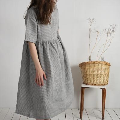 Robe longue bohème de grossesse en lin à taille empire COLORADO