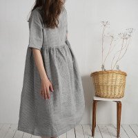 Robe longue bohème de grossesse en lin à taille empire COLORADO