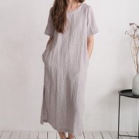 Robe tunique en lin à fentes latérales PUTUMAYO