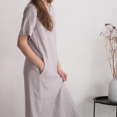 Robe tunique en lin à fentes latérales PUTUMAYO