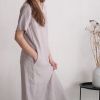 Robe tunique en lin à fentes latérales PUTUMAYO