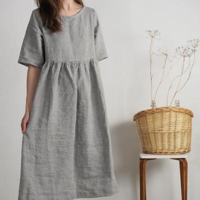 Robe longue bohème de grossesse en lin à taille empire COLORADO