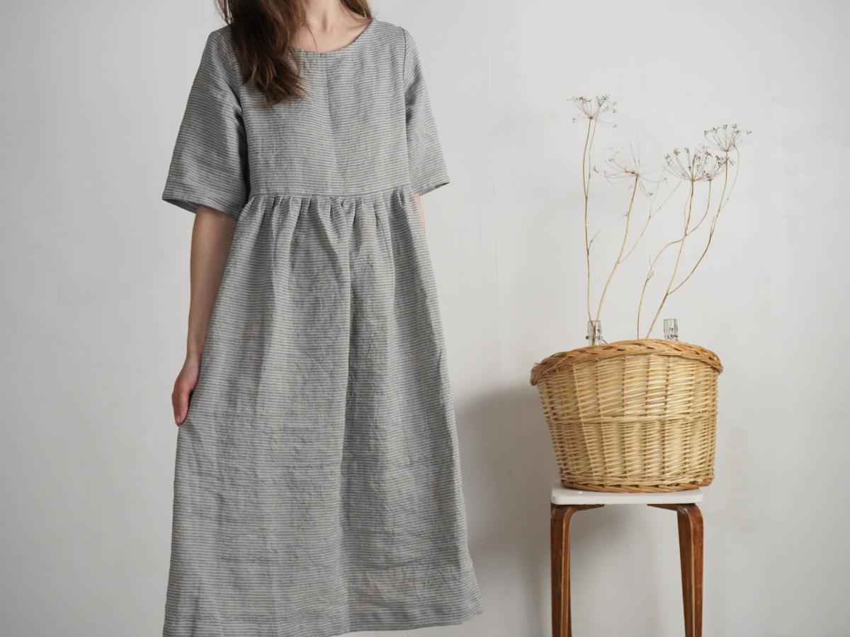 Robe longue bohème de grossesse en lin à taille empire COLORADO