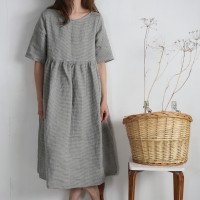 Robe longue bohème de grossesse en lin à taille empire COLORADO